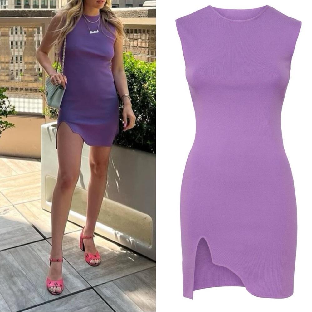 Mother of All Mini Dress Purple Knit Lidia Sleeveless size S